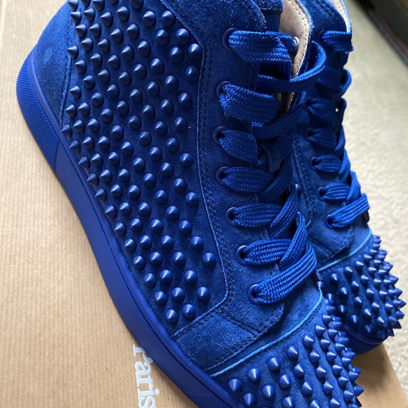 blue suede red bottoms